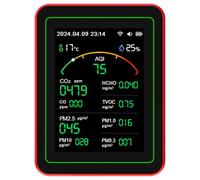 CO2 PM2.5 - Medidor de prueba de humedad y temperatura de formaldehído TVOC, detector de cualidades del aire, medidor de contaminación, probador de interiores