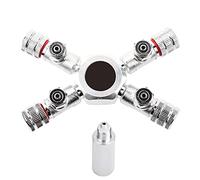 CO2 Splitter Valve for Aquarium | 2/3 / 4/5 / 6 Ways Distributor Regulator | Aluminum Alloy & Stainless Steel | Precise Needle Valve Control/Fish Tank Accessories (4 Passes)