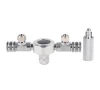 CO2 Splitter Valve for Aquarium | 2/3 / 4/5 / 6 Ways Distributor Regulator | Aluminum Alloy & Stainless Steel | Precise Needle Valve Control/Fish Tank Accessories (2 Passes)