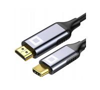 Co2 USB-C a HDMI 2.1 8K/60Hz, 4K/120Hz, Full HD, Plug & Play, HDR dinámico, Adaptador unidireccional, Aluminio gris espacial, MHL, Compatible con iPhone, MacBook, iPad Pro, Samsung (2m).
