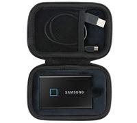 co2CREA Duro Viajar Caja Estuche Funda para Samsung T7 / T7 Touch Portable SSD (Negro)(Funda Solo)