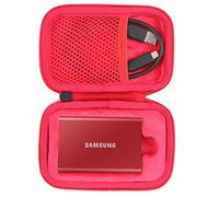 co2CREA Duro Viajar Caja Estuche Funda para Samsung T7 / T7 Touch Portable SSD (Rojo)(Funda Solo)