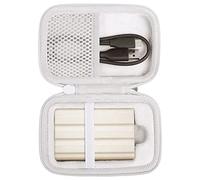co2CREA Duro Viajar Caja Estuche Funda para Samsung T7 / T9 Shield Portátil SSD Externo(Blanco)(Funda Solo)