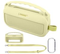co2CREA Funda Protectora de Silicona Compatible para Altavoz Bluetooth Bose SoundLink Flex(Incluido Silicona + mosquetón + Bandolera (Altavoz no Incluido) (Silicone Carmin)