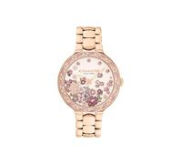 Coach Chelsea - Reloj de Cuarzo 2H para Mujer, Pulsera de Acero Inoxidable de 36 mm, Bisel engastado con Cristales con diseño Floral, Reloj de Moda Premium, Regalo para Ella