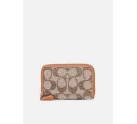 Coach Crystal Signature Jacquard Essential Small Zip Around Card Case T.U Beige