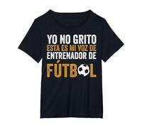 Coach Esta Es Mi Voz De Entrenador De Fútbol Camiseta, Mujer Tallas Grandes, Negro, 1XL Grande