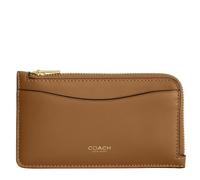 Coach Funda pequeña con cremallera para mujer, accesorio de viaje, tarjetero, Marrón miel, Talla única