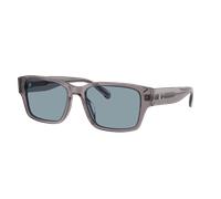 Coach Hombre Sunglass CBY96 - Color del Marco: Gris Transparente, Color de la Lente: Azul claro liso