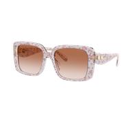 Coach Mujer Sunglass CAD54 - Color del Marco: Rosa transparente y estampado floral, Color de la Lente: Rosa Degradado