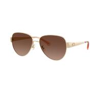 Coach Mujer Sunglass CDP37 - Color del Marco: Dorado claro brillante, Color de la Lente: Polarized Marrón Degradado