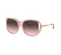 Coach Mujer Sunglass HC8396U CR620 - Color del Marco: Rosa Transparente, Color de la Lente: Gris Degradado Rosa