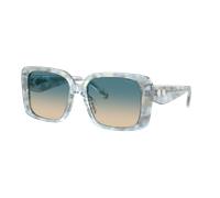 Coach Mujer Sunglass HC8424U CAD54 - Color del Marco: Acuarela azul perlado, Color de la Lente: Azul y amarillo degradado