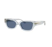 Coach Mujer Sunglass HC8439U CBZ52 - Color del Marco: Azul Claro Transparente, Color de la Lente: Azul liso