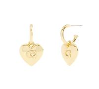 COACH - Pendientes para mujer con colgante de corazón, una talla de latón titanio, sin gema