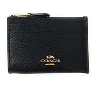 COACH Women's Mini Skinny ID Case (Crossgrain Leather, Black)