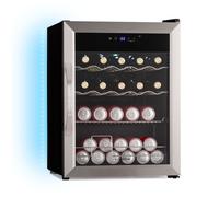 Klarstein Coachella 65 Nevera para Bebidas - 60L Frigorífico para Bebidas con Wifi, Iluminación Led, Acero Inoxidable, 3 Estantes Extraíbles, 3-18°C, Silenciosa