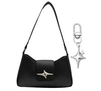 COACOM 1 Bolso De Hombro Negro Y 1 Remolque Brillante, Bolsillo Para Mujeres, Bolso De Mujer, Bolso De Mujer, Cosas Geniales Para Niñas En Adolescentes.