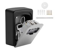 COACOM 1 caja para llaves de combinación gris, caja de cerradura, caja fuerte para llaves montada en la pared, caja para llaves para exteriores
