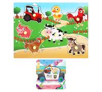 COACOM 1 Conjunto De Juguetes De Rompecabezas De Madera Y 1 Conjunto De Juguetes De Rompecabezas De Papel, Juguetes para Niños para Niños, Juguetes Creativos De Dibujos Animados.