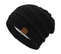 COACOM 1 gorro de punto negro, gorro cálido para otoño e invierno, gorro unisex, accesorio de moda y versátil, adecuado para deportes, trabajo, viajes, cuidado, Negro , Talla única