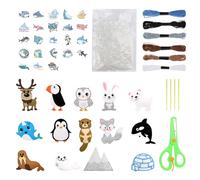 COACOM 1 Juego De Fieltro De Animales, 1 Paquete De Pegatinas, Dibujos Animados Lindos, Juego De Costura Creativa para Niños, Accesorios De Arte Hechos A Mano De Bricolaje.