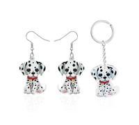COACOM 1 Par De Aretes Dálmatas, Cole Dálmata De 1 Pieza, Aretes Acrílicos para Mascotas, Llavero Creativo, Regalo para Amantes De Los Animales.