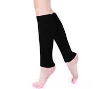 COACOM 1 Par De Calentadores De Pies Para Mujer Negros, Calentadores De Piernas Para Mujer, Calentadores De Piernas De Punto Suaves De Invierno, Adecuados Para Patinaje, Ballet Y Práctica De Danza