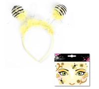 COACOM 1 Pieza De Diadema De Abejas Y 1 Pegatina Facial, Accesorios De Rendimiento para Niños, Accesorios De Juego De Roles, Accesorios De Disfraces De Abejas.
