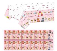 COACOM 1 Pieza De Mantel Animal De Dibujos Animados Y 20 Piezas De Tejidos, Lindo Mantel, Accesorios De Mesa De Comedor, Decoraciones De Fiestas, Suministros para La Fiesta De Perros para Mascotas.