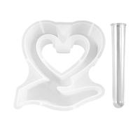 COACOM 1 Pieza De Molde De Corazón Y Tubo De Ensayo Acrílico De 1 Pieza, Fabricación De Adornos Creativos, Herramientas De Bricolaje, Molde De Silicona, Molde De Fundición.