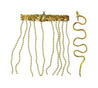 COACOM 1 Pieza De Tocado Vintage Y 1 Pieza De Anillo De Brazo, Accesorios De Juego De Roles, Tocado De Lentejuelas, Accesorios De Vestuario Disfrazados.