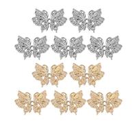 COACOM 10 Piezas De Accesorios De Mariposa De Metal, Jeans, Botones De Forma De Mariposa, Botones Ajustables, Extensión De Cintura para Cinturones Más Cercanos.