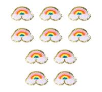 COACOM 10 Piezas De Parches De Tela De Nubes Arcoíris, Parches De Ropa, Parches Decorativos De Tela Lindos, Que Se Pueden Usar Para Ropa, Mochilas Y Sombreros.