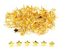 COACOM 100 Agujas Doradas Con Forma de Estrella, Mini Clavos, Alfileres Dobles, Clips de Patrón y Fijación de Metal Para Manualidades (14 mm)