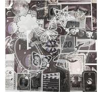 COACOM 100 Pegatinas Decorativas de Material para Álbumes de Recortes, Diario, Cuaderno, Sobres - Vintage, Negro, Lunares, Mariposa