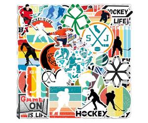 COACOM 100 Pegatinas Temáticas De Hockey sobre Hielo, Calcomanías De Elementos Deportivos, Calcomanías Creativas, Que Pueden Decorar Su Teléfono, Taza De Agua, Maleta.