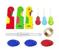 COACOM 11 enhebradores de aguja, accesorios de punto de cruz, agujas de ganchillo, herramienta de enhebrado portátil, aguja de coser autoenhebrada, adecuado para coser a mano, bordado, manualidades