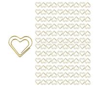 COACOM 120 clips de papel en forma de corazón, clips creativos de amor, clips para decoración de bodas, postales, clips dorados para documentos, organización de papel (oro rosa, oro), 25 mm * 23 mm