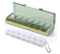 COACOM 2 Cajas De Pastillas De Siete Días, Divididas Individualmente En Compartimentos, Selladas Y A Prueba De Humedad, Mini Caja Portátil De Almacenamiento De Pastillas De Viaje.