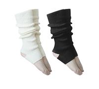 COACOM 2 calcetines térmicos para mujer, calentadores de pies blancos, calentadores de piernas, calcetines térmicos de invierno, adecuados para patines de ballet, Blanco, Talla única