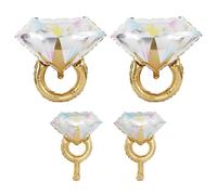 COACOM 2 Globos De Anillo De Diamantes Grandes Y 2 Globos De Anillos De Diamantes Pequeños, Ceremonia De Compromiso, Decoraciones De Compromiso, Decoraciones De Fiestas Nupciales, Globos De Bodas.