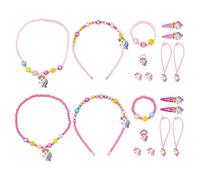 COACOM 2 Juegos De Juegos De Joyas para Niños, Lindas Joyas De Dibujos Animados, Regalos De Fiesta, Joyas para Niñas, Suministros para Aderezos para Niñas.