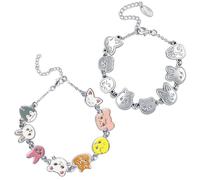 COACOM 2 Lindas Pulseras para Niños, Pulseras Periféricas De Abanico, Coles De Animales Ajustables, Regalos Creativos De Cumpleaños.