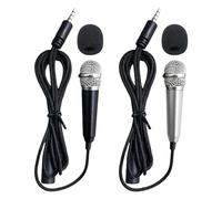 COACOM 2 Mini Micrófonos con Cable - Microfonos Karaoke, Metalicos Adecuados Para Telefonos Moviles y Computadoras Portatiles