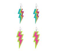 COACOM 2 Pares De Aretes Retro Flash, Color Acrílico Neón Contrastante, Ligeramente Coles, Estilo De Los 80, Adecuados para Fiestas Temáticas Y Ropa Navideña.