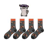 COACOM 2 Pares De Calcetines De Mapache Y 1 Broche, Cómodos, Respetuosos con La Piel Y Transpirables, Ropa Y Sombreros para Usar con Accesorios, Estilo Deportivo De Ocio Diario.