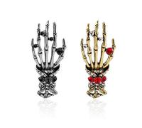 COACOM 2 Piezas De Broche De Set De Diamantes, Broche De Mano De Cráneo, Joyería De Estilo Punk Retro, Joyería De Personalidad Creativa, Accesorios De Ropa.