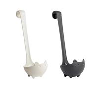 COACOM 2 Piezas De Cuchara De Sopa De Gatos, Regalo De Gato, Accesorios De Cocina Dulce, Cuchara De Salsa, Regalo De Cocina, Regalo para Amantes De Los Gatos (Negro, Blanco).