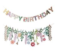 COACOM 2 Piezas De Flores Y Banderas De Hoja Verde, Decoraciones con Motivos De Primavera, Decoraciones De Fiesta Se Pueden Usar para Paredes, Marcos De Puertas Y Techos.